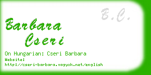 barbara cseri business card